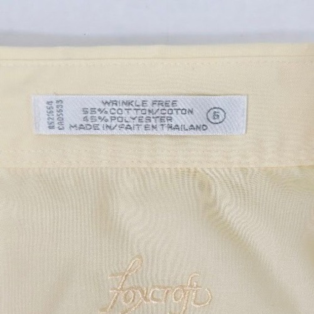 Foxcroft Wrinkle Free Womens Yellow Long Sleeve Button Up Shirt Size 6 small - Picture 8 of 9